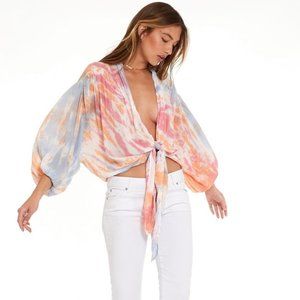 Young Fabulous & Broke CARMEN TOP BLUE BAHAMA NWT